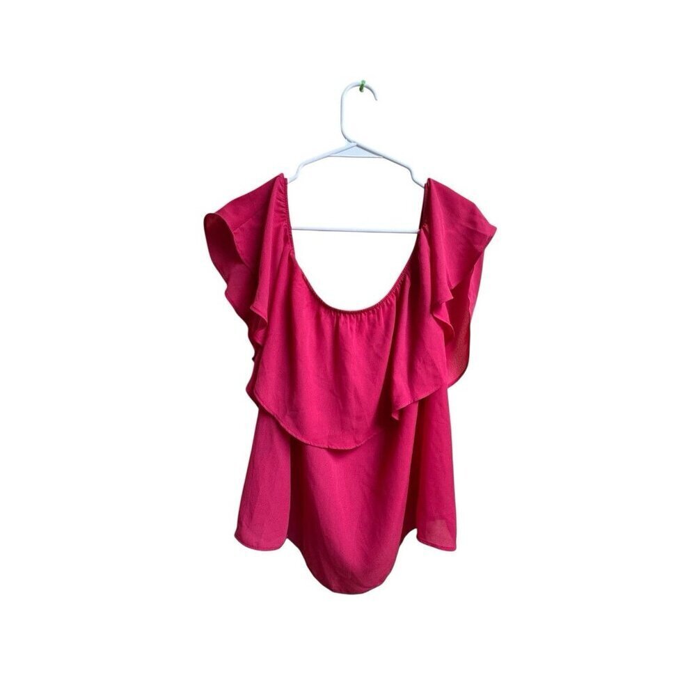 Show Me Your Mumu Chiquita Top Pink Off Shoulder Ruffle Blouse M